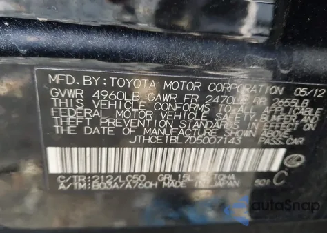 2013 Lexus Gs 350 z USA, uszkodzony, nr VIN JTHCE1BL7D5007143